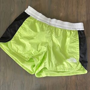 The North Face Neon Green and Black Athletic Shorts Size Small